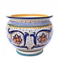 Deruta majolica vase holder hand painted Rich Deruta Blue decoration