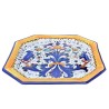 Octagonal table plate majolica ceramic Deruta rich Deruta blue