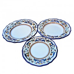 Servizio piatti tavola smerlati ceramica maiolica Deruta ricco Deruta blu