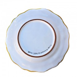 Piatto tavola smerlato ceramica maiolica Deruta ricco Deruta giallo
