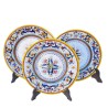 Servizio piatti tavola ceramica maiolica Deruta ricco Deruta giallo centrino