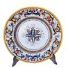 Table plate majolica ceramic Deruta rich Deruta yellow floral doily