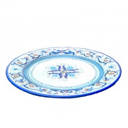 Table plate majolica ceramic Deruta rich Deruta blue floral doily