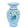 Vaso portafiori ceramica maiolica Deruta dipinto a mano decoro Arabesco Verde