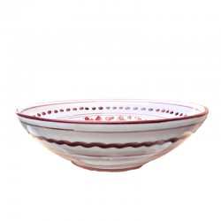 Salad bowl majolica ceramic Deruta red arabesque