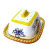 Butter dish 12cm majolica ceramic Deruta raphaelesque