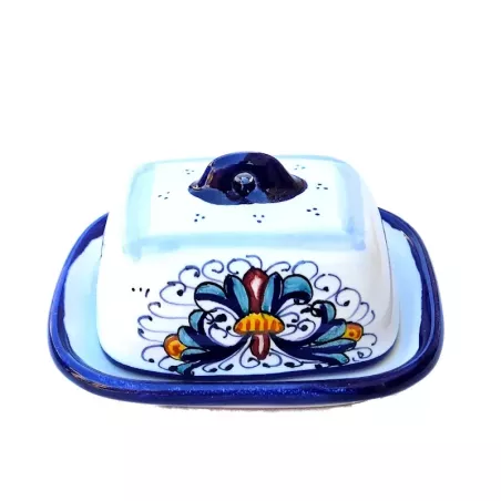 Burriera 12cm ceramica maiolica Deruta ricco Deruta blu
