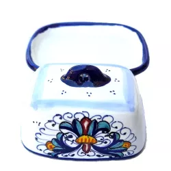 Burriera 12cm ceramica maiolica Deruta ricco Deruta blu