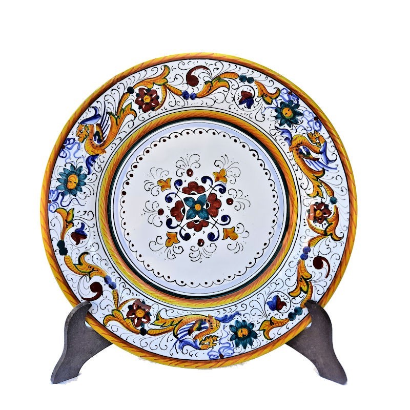 Piatto tavola ceramica maiolica Deruta raffaellesco centrino Piatto tavola ceramica maiolica Deruta raffaellesco centrino