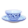 Tea cup with saucer majolica ceramic Deruta blue arabesque