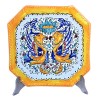 Octagonal table plate majolica ceramic Deruta raphaelesque
