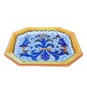 Octagonal table plate majolica ceramic Deruta rich Deruta yellow