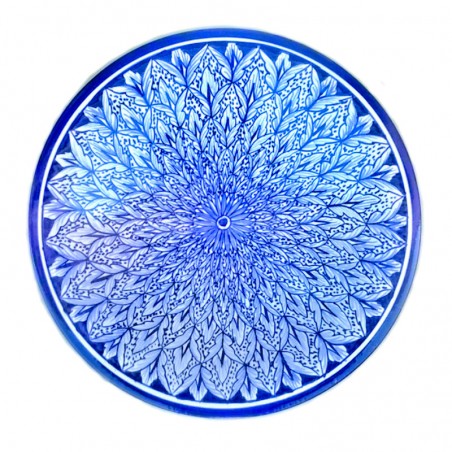 Piatto da parete ceramica maiolica Deruta Lucia blu