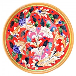 Ciotola ceramica maiolica Deruta rosso artistico
