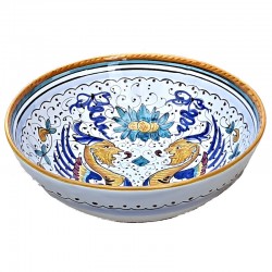 Salad bowl majolica ceramic Deruta raphaelesque