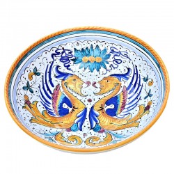 Salad bowl majolica ceramic Deruta raphaelesque
