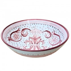 Ciotola ceramica maiolica Deruta ricco Deruta rosso monocolore