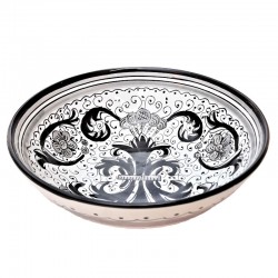 Salad bowl majolica ceramic Deruta rich Deruta black single color