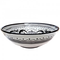 Salad bowl majolica ceramic Deruta rich Deruta black single color