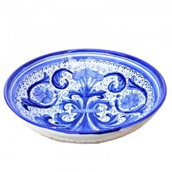 Ciotola ceramica maiolica Deruta ricco Deruta blu monocolore