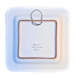 Piatto quadrato da parete ceramica maiolica Deruta melegrane