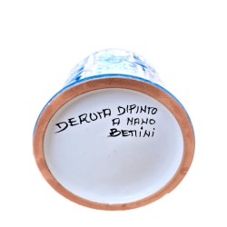 Portasapone liquido ceramica maiolica Deruta ricco Deruta blu monocolore