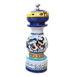 Pepper salt grinder Deruta majolica ceramic hand painted rich Deruta blue
