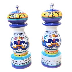 Macina pepe sale ceramica maiolica Deruta ricco Deruta blu