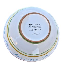 Salad bowl majolica ceramic Deruta dark red Positano