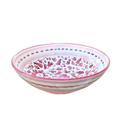 Small salad bowl majolica ceramic Deruta red arabesque