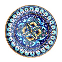 Piatto da parete ceramica maiolica Deruta vario fagiolo