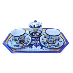 Coffee set majolica ceramic Deruta rich Deruta Blue 6 PCS