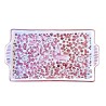 Vassoio rettangolare ceramica maiolica Deruta arabesco rosso