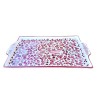 Rectangular tray majolica ceramic Deruta red arabesque