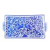 Rectangular tray majolica ceramic Deruta blue arabesque