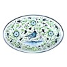 Oval serving plate majolica ceramic Deruta green arabesque