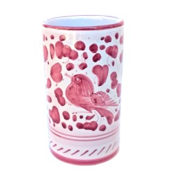 Pen holders majolica ceramic Deruta red arabesque