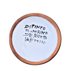 Portapenne ceramica maiolica Deruta arabesco rosso