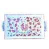 Vassoio rettangolare ceramica maiolica Deruta gallo rosso Orvietano