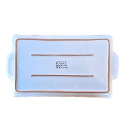 Rectangular tray majolica ceramic Deruta colored arabesque