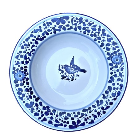 Table plate majolica ceramic Deruta blue arabesque
