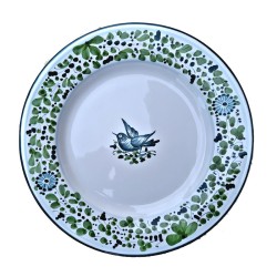Piatto tavola ceramica maiolica Deruta arabesco verde
