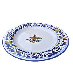 Table plate majolica ceramic Deruta colored arabesque