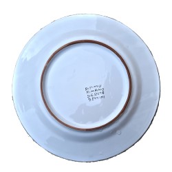 Piatto tavola ceramica maiolica Deruta arabesco turchese monocolore