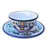 Tea cup with saucer majolica ceramic Deruta rich Deruta blue