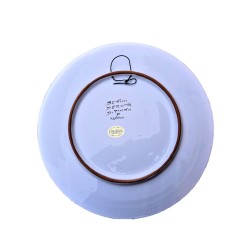 Wall plate majolica ceramic Deruta green arabesque