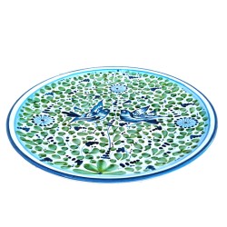 Piatto da parete ceramica maiolica Deruta arabesco verde