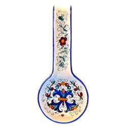 Poggiamestolo ceramica maiolica Deruta ricco Deruta blu