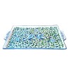 Rectangular tray majolica ceramic Deruta green arabesque