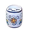 Oval toothbrush and toothpaste holder majolica ceramic Deruta rich Deruta blue